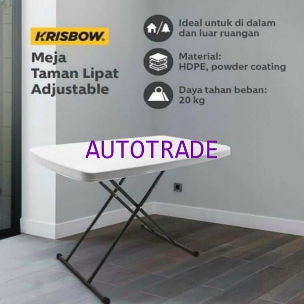 Krisbow Table Fold ADJUSTABLE / Various Practical Folding Table ...