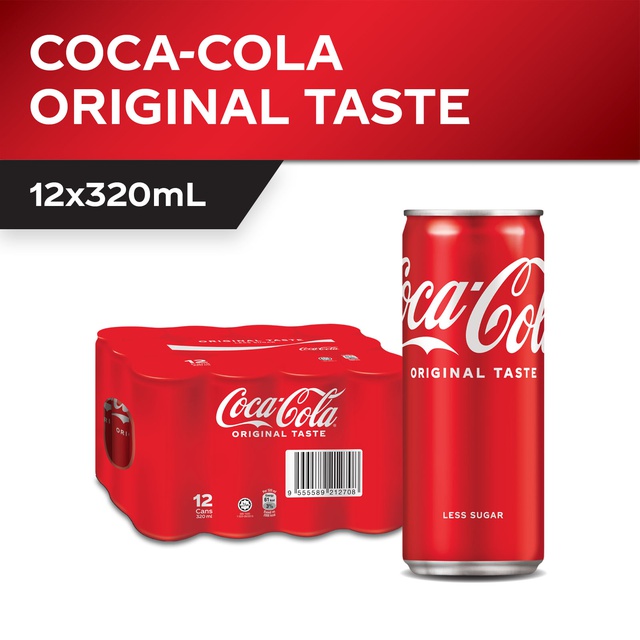 Coca-Cola Original Taste (less sugar) - Carton (12 x 320ml) (Halal) |  Shopee Singapore