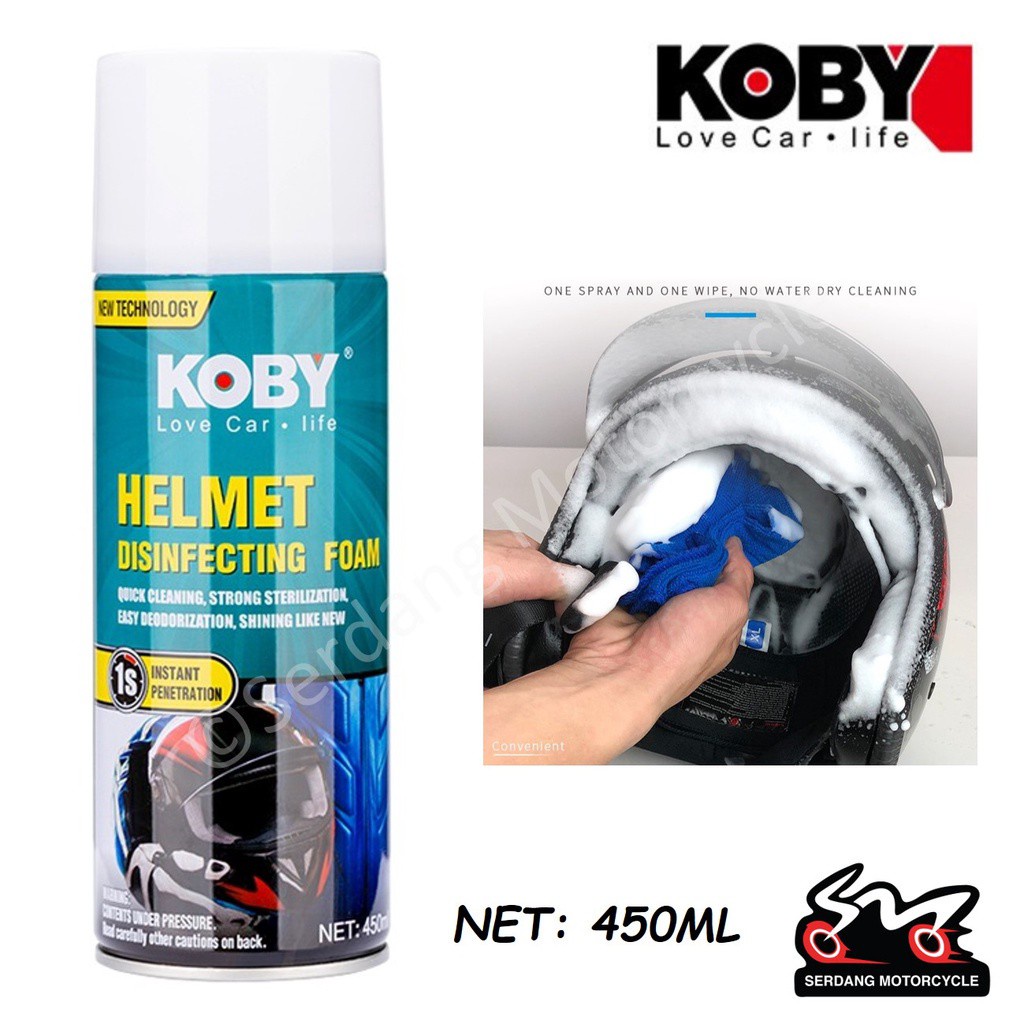 [Shop Malaysia] koby helmet disinfecting foam 450ml cleaning disinfection cap donkey cleaner washing