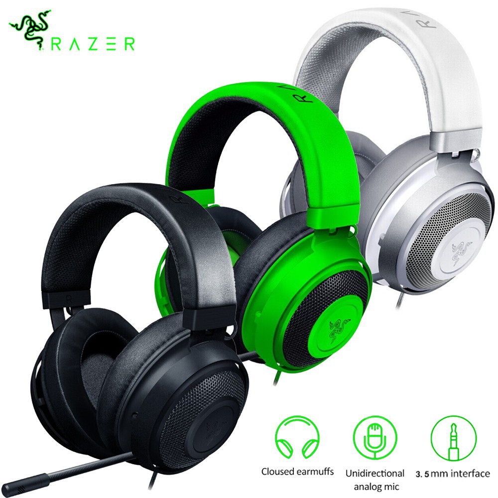 Original Razer Kraken Pro V2 Analog Esports Gaming Headset Green Black White Shopee Singapore