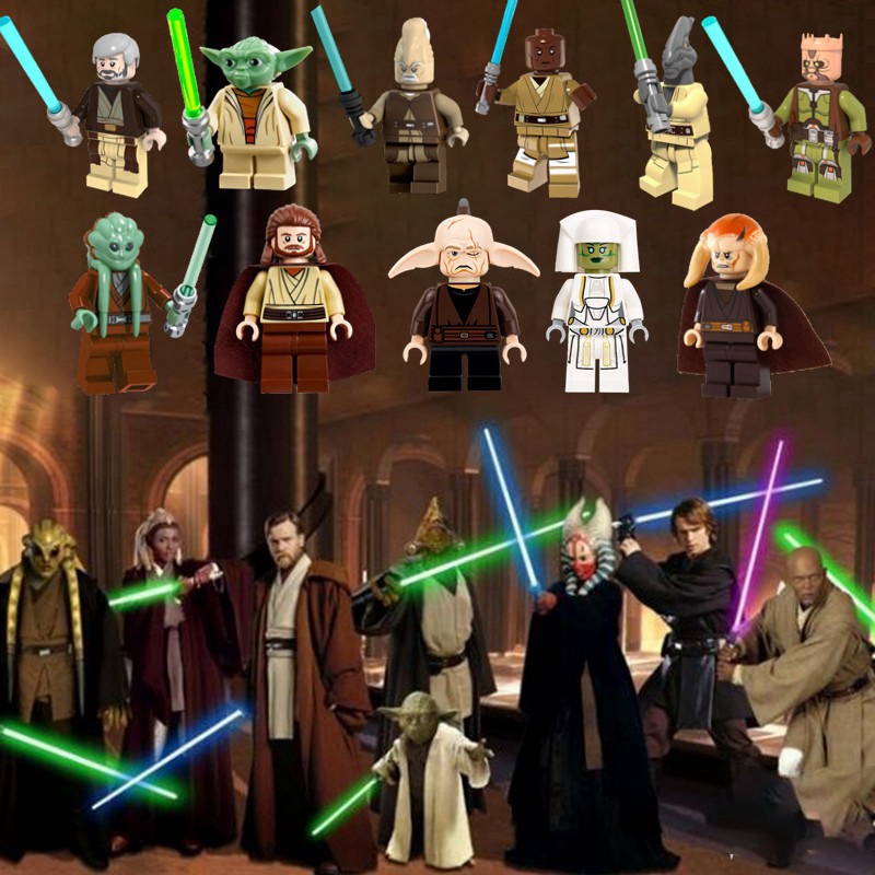 Leging Minifigures Starwars The Last Jedi Master Yoda Obi-Wan Kenobi ...