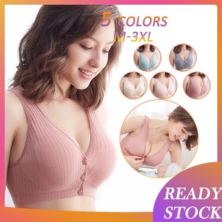 Image of [Ready Stock] M-3XL Maternity Nursing Bra 40-95KG Can Wear Vest Front Open Design Full Thin Cup Cotton Comfortable