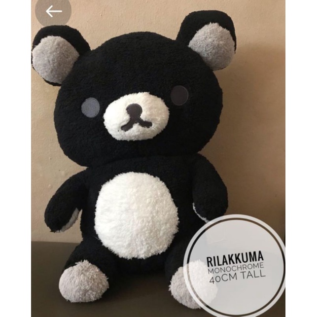 Monochrome Rilakkuma Fluffy Black Premium Plushy XL San-X Rilakkuma TOREBA