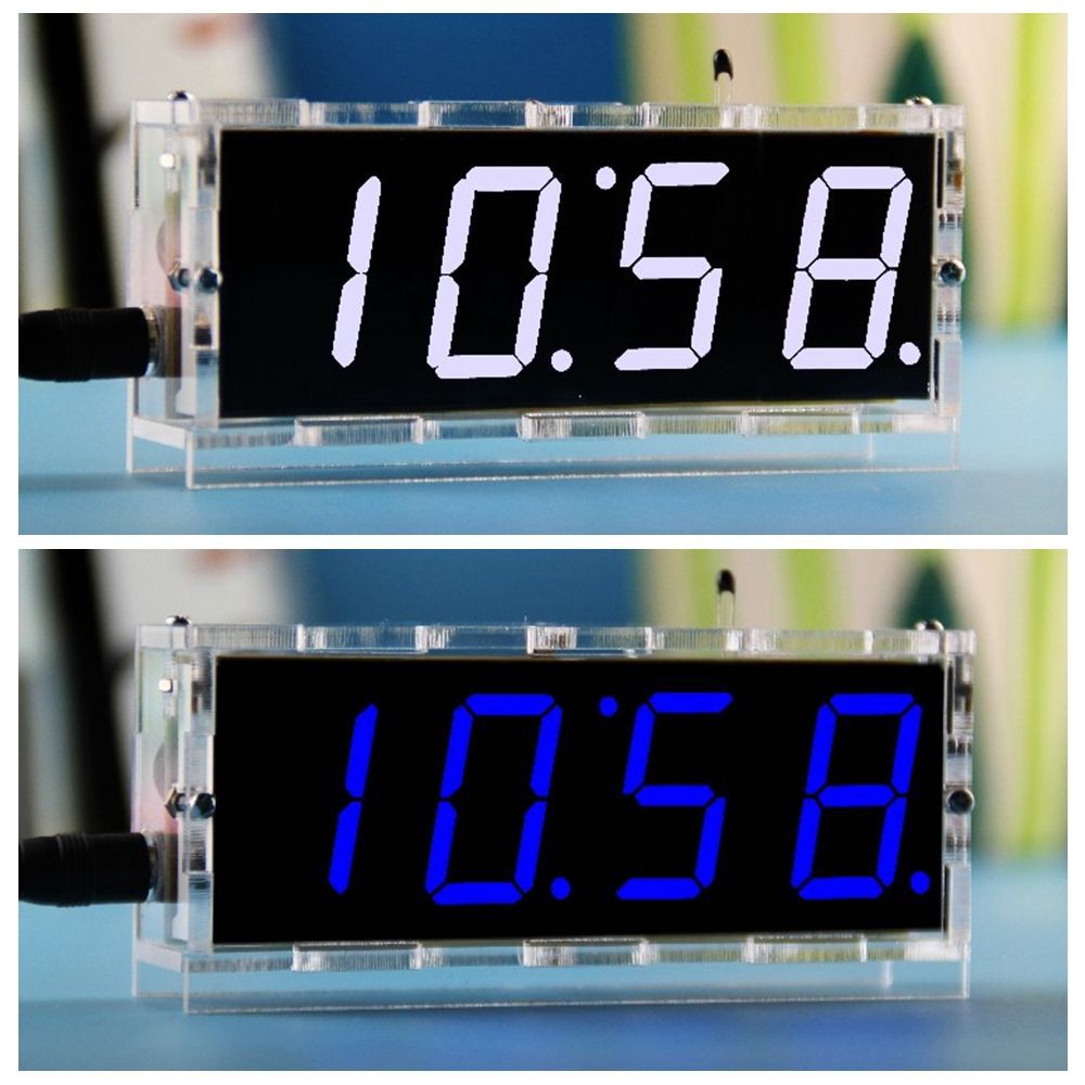 Electronic USB Timekeeping 4-Digit Light Digital Clock DIY Kit LED Display New