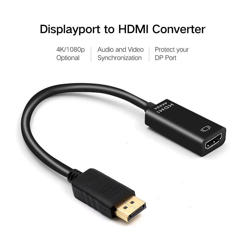 4K*2K Displayport DP To HDMl Adapter 1080P Display Port Cable Converter