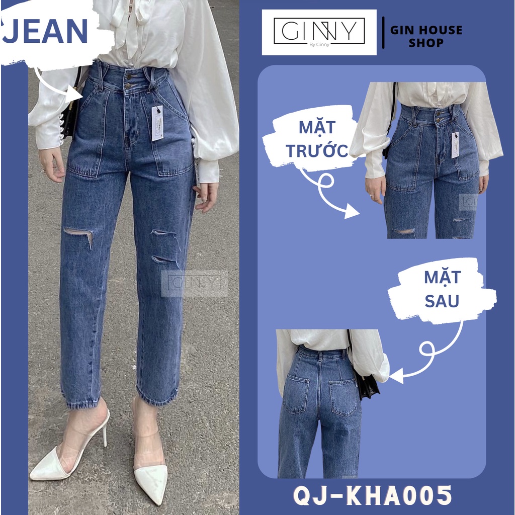 Quần Jean KHA005 Hack Dáng Đẹp By Ginny | HotTrend Thời Trang Nữ Dạo Phố Công Sở | GinHouseShop