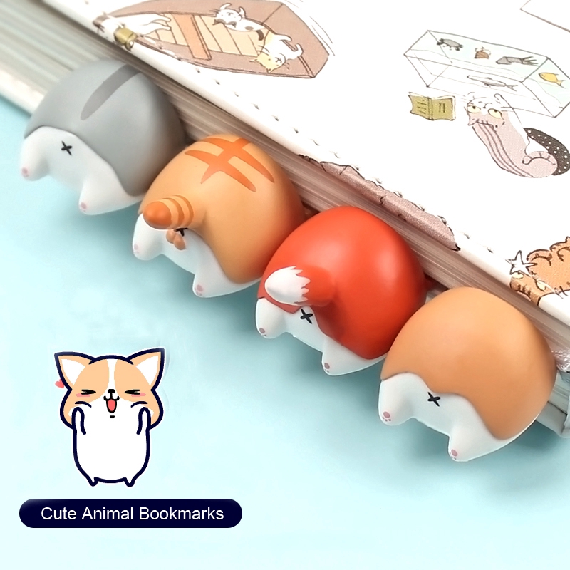 40 Pieces Cute Animal Bookmarks Cartoon Bookmarks Novelty Bookmarks for School Stationery Gift Office Supplies