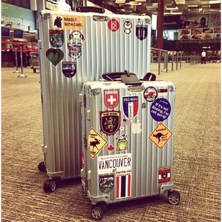 【 Ready Stock 】 Influencer rimowa Suitcase Sticker Trolley Case Vintage Luggage Waterproof ins Leave Glue