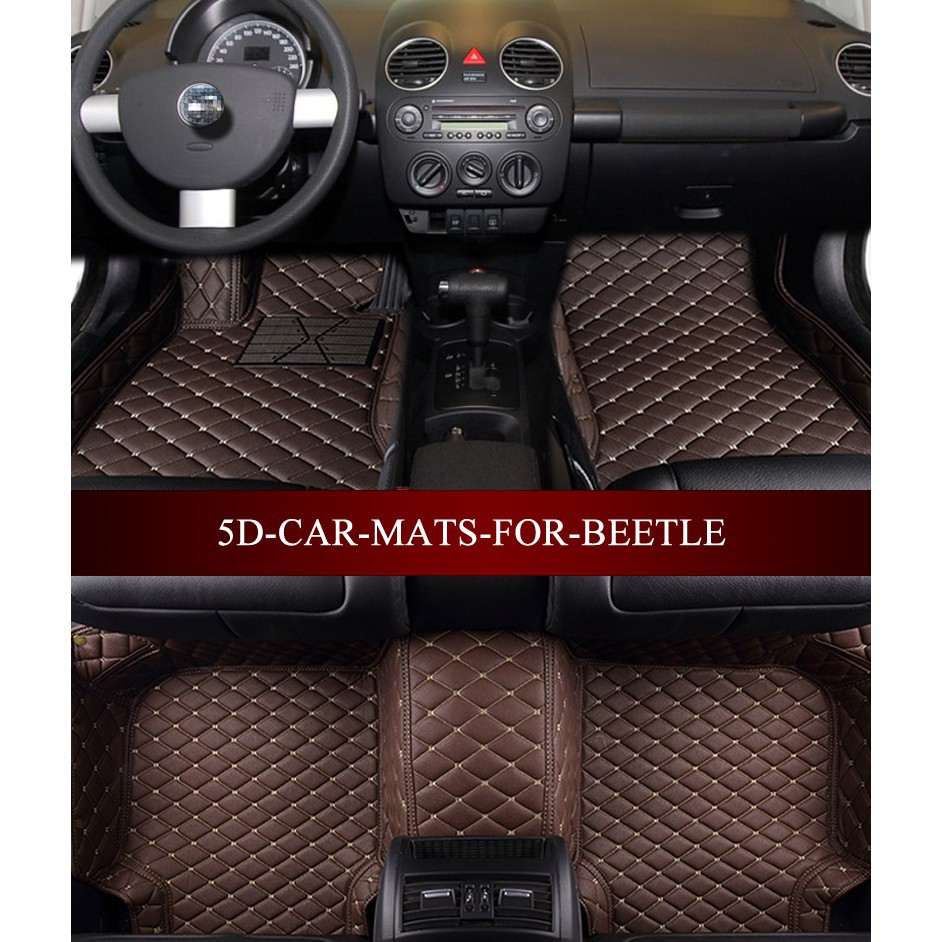 Leather Car Floor Mats Carpet For Volkswagen Beetle Hatchback