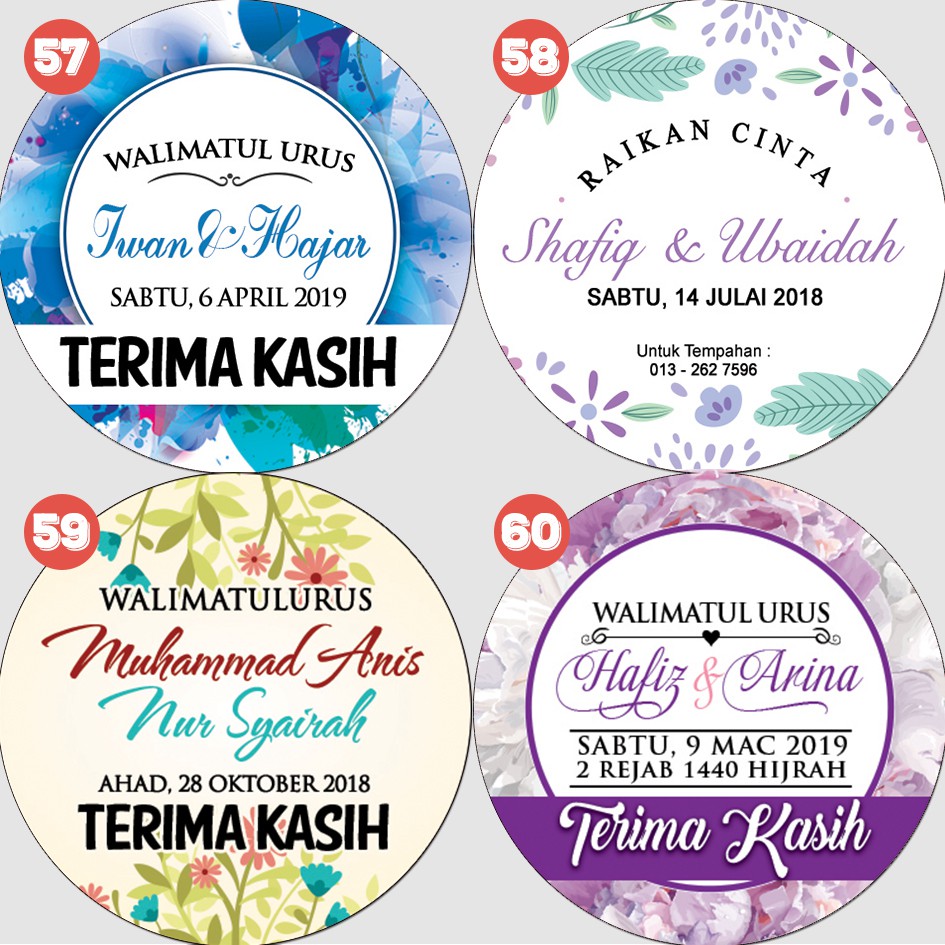 Shop Malaysia Sticker Kahwin Doorgift Cheap Stickers Label 4cm 100pcs Shopee Singapore