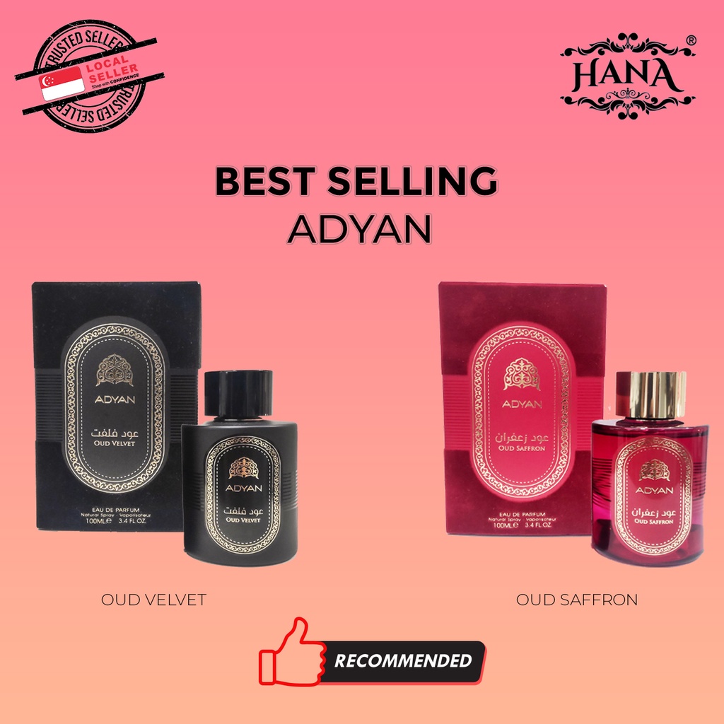 OUD VELVET / OUD SAFFRON EDP PERFUME 100ML BY ADYAN AMBER, MUSK