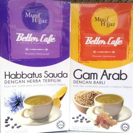 Munif Hijjaz Better Cafe Kopi Arabic Gum Habbatus Sauda 15 Sachets X 30 Gram 20 Sachets X 30 Gram Shopee Singapore