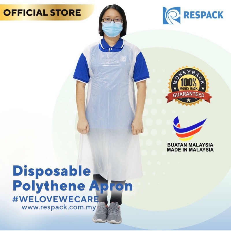RESPACK Disposable Polythene Apron MADE IN MALAYSIA Shopee Singapore