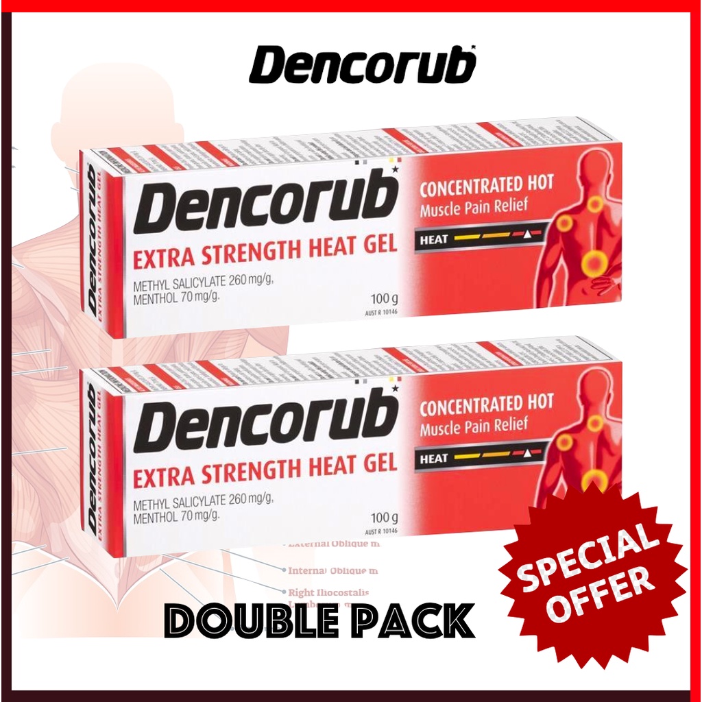 DENCORUB Extra Strength Heat Gel 100g [1-2 Tubes] Pain Relief | Shopee ...