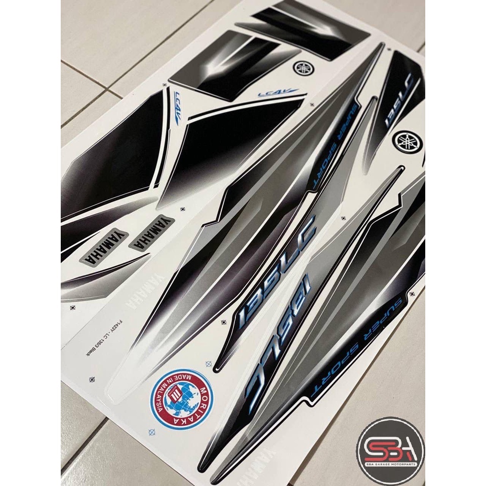 Sticker Stripe Body Set / Coverset LC 135 V1 Putih Silver Old Model ...