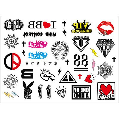 Kpop Bigbang Temporary Tattoo Sticker Body Art Shopee Singapore