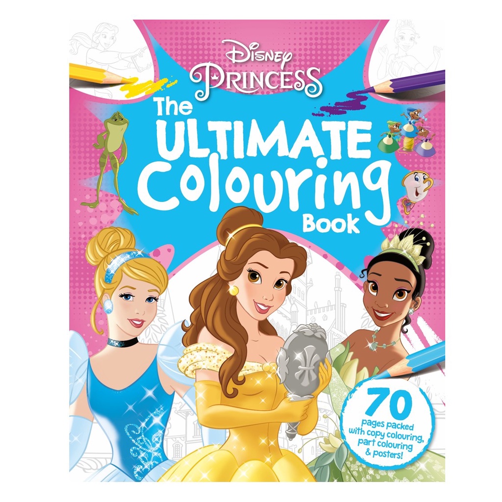 Disney Princess Ultimate Colouring Book For Kids 72 Pages Of Colouring ...