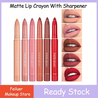 Handaiyan 12 Colors Matte Lip Crayon With Sharpener Nude Lip Pencil Waterproof Long-lasting Lip Liner Easy to Wear Not Fade Lipstick Pen Lip Makeup