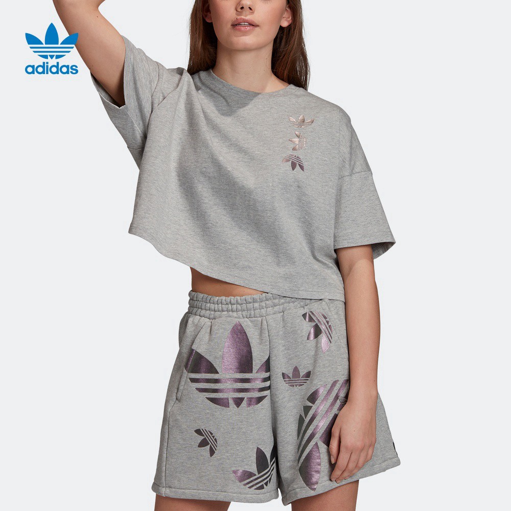 adidas crop top and shorts