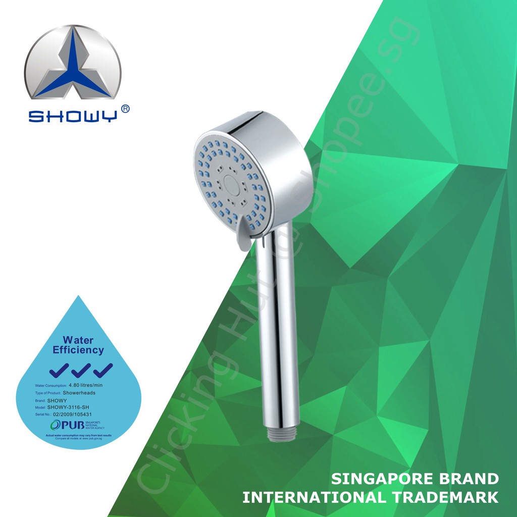 Showy 3 Function Hand Shower Water Saving Shower Head A Singapore Brand Shopee Singapore