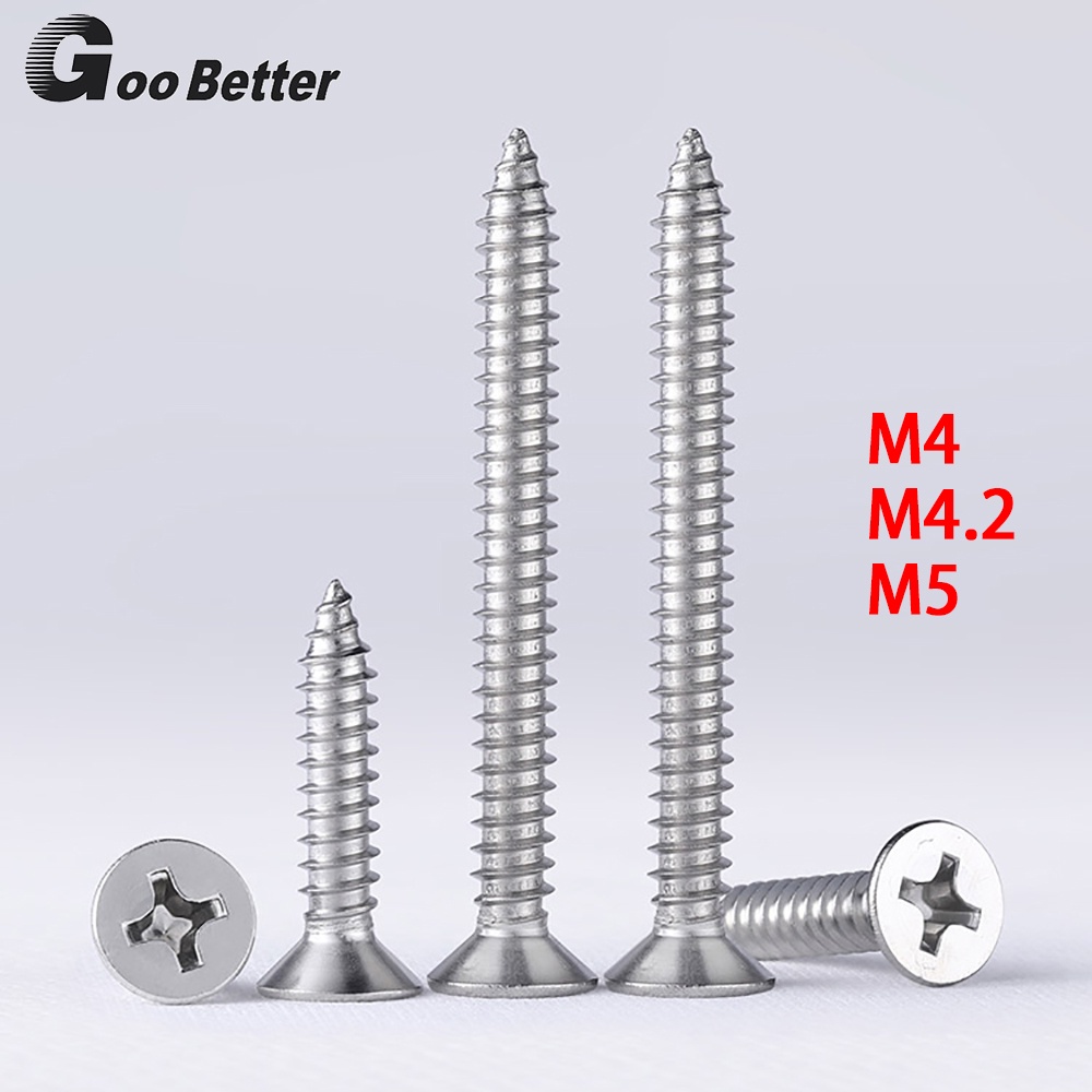 M4/M4.2/M5 Countersunk Head Tapping Screws 304 Stainless Steel Phillips