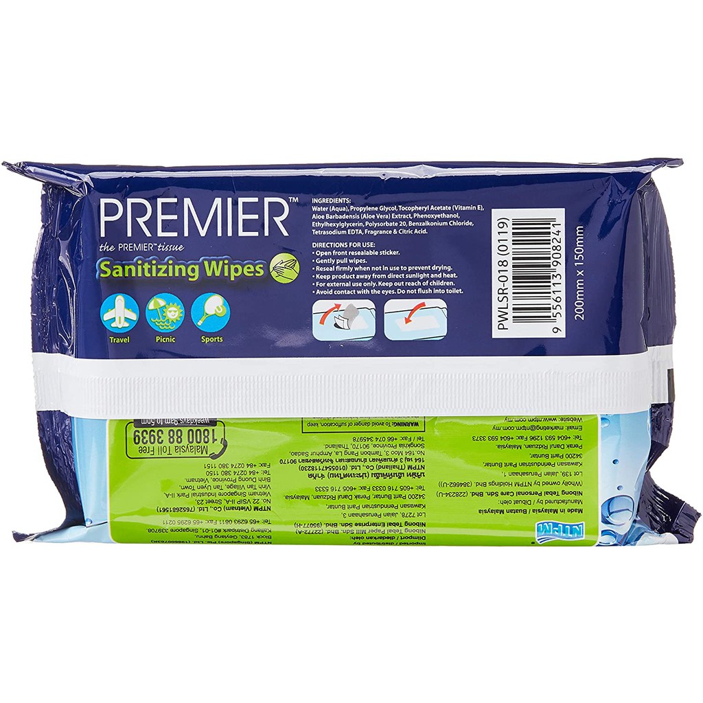 0 Delivery Premier Anti Bacterial Sanitizing Wipes 50 Wipes Pack Of 4 Sg Fast Delivery Shopee Singapore