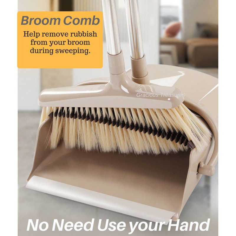 Rotatable Broom and Wind Proof Dust Pan with Broom Comb Shopee Singapore
