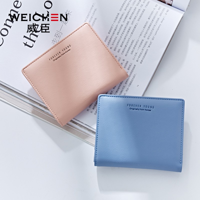 Forever Young Wallet Female Short Korean Coin Purse Student Simple Multi Card Shopee Singapore