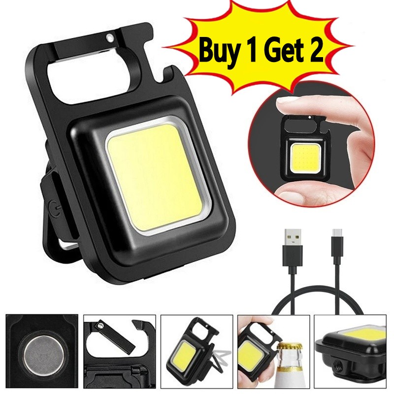 [Buy 1 Get 1 Free Hook] Mini Portable Keychain COB Work Lamp / USB ...