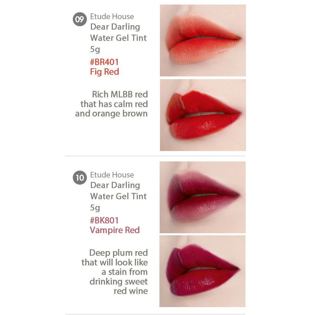 Etude House Dear Darling Water Gel Tint New 5g 12 Colors Shopee Singapore