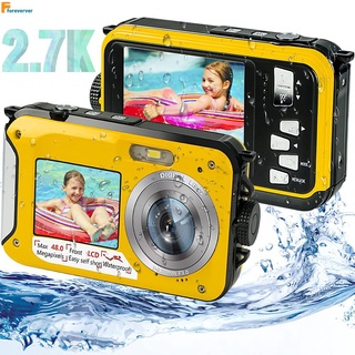 Waterproof Camera Underwater Camera for Snorkeling 2.7K 48MP Video Recorder Digital Zoom Waterproof Full HD Selfie