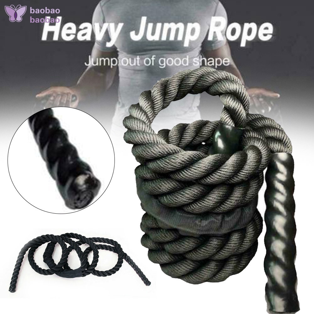 Fitness Weighted Jump Rope 25mm Heavy Battle Skipping Ropes Power