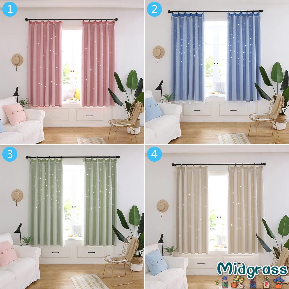 MR Modern Stars Windows Blackout Curtains Room Home Window Decor Drape Curtain Shopee Singapore
