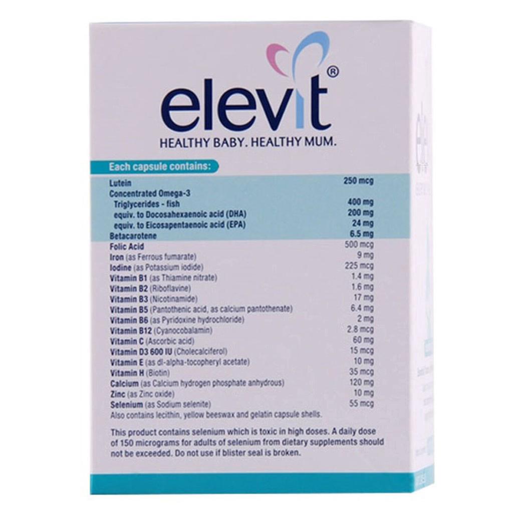 Elevit Breastfeeding Essential Vitamins, Minerals & Omega-3 60 Capsules ...