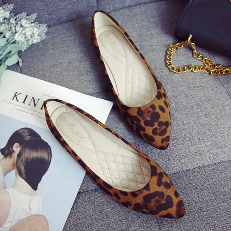 leopard flat shoes