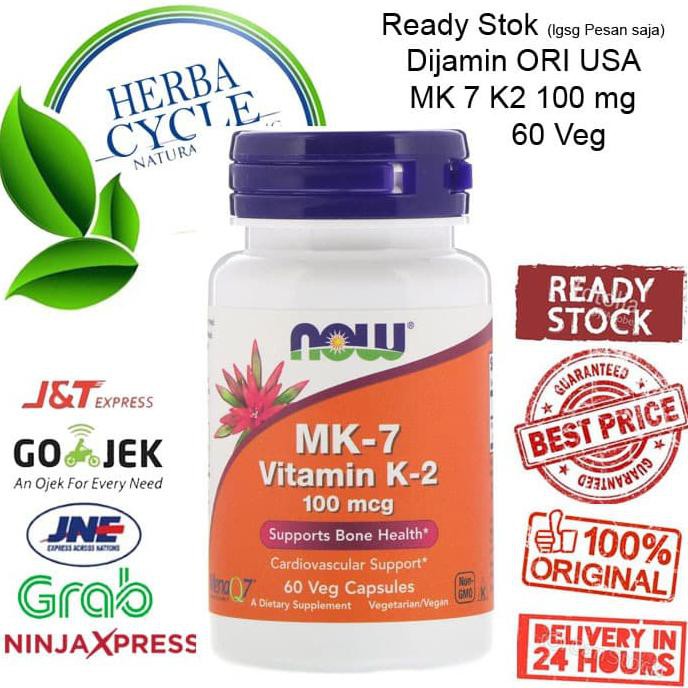 Now Food Mk7 Vitamin K2 100 Mcg 60 Veg Cap Now Mk7 K2 100 mg (60Vegca