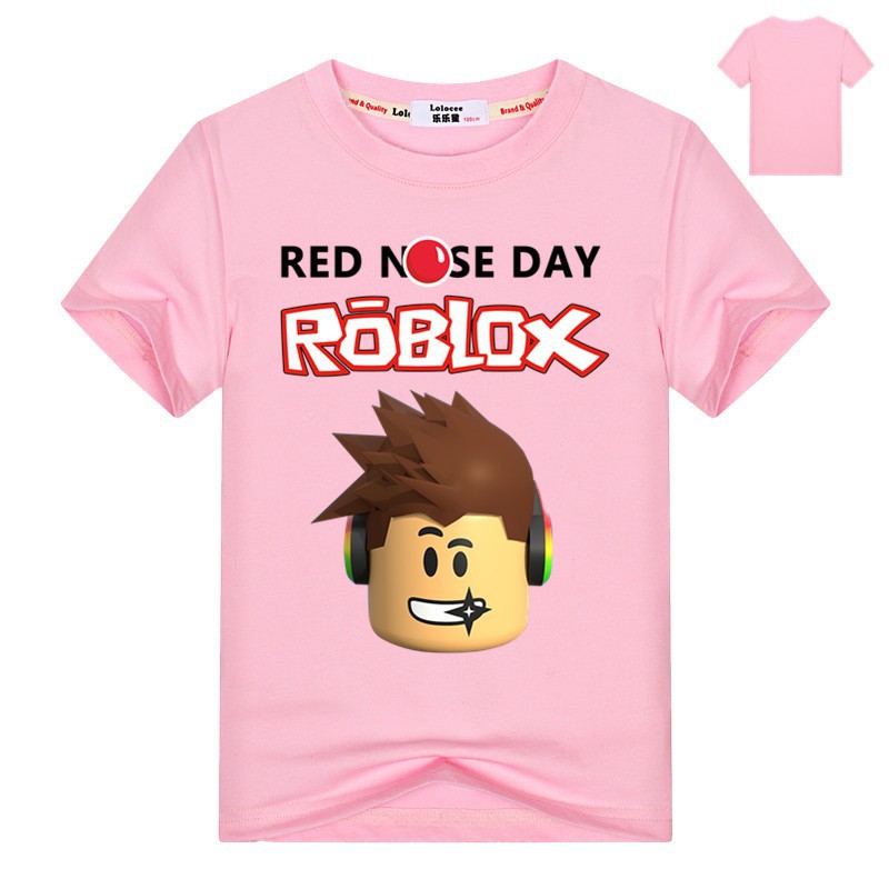 Girls Video Game Tee Roblox Boys Tshirts Red Nose Day Short Sleeve Cotton T Shirt For Kids Summer Tee Shopee Singapore - 2019 new roblox red nose day stardust boys t shirt kids summer clothes children game t shirt girls cartoon tops tees 3 14y buy at the price of 6 57 in aliexpress com imall com