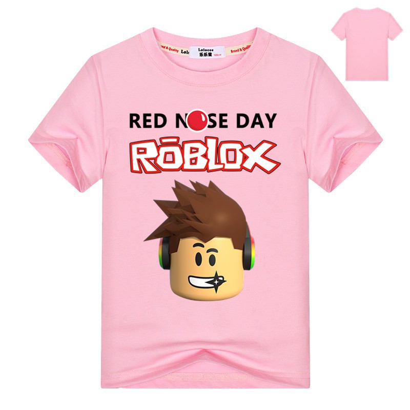 Girls Video Game Tee Roblox Boys Tshirts Red Nose Day Short Sleeve Cotton T Shirt For Kids Summer Tee Shopee Singapore - 2018 roblox shirt for girls children summer t shirt for boys red nose day costume for baby girls shirt white tops baby tees