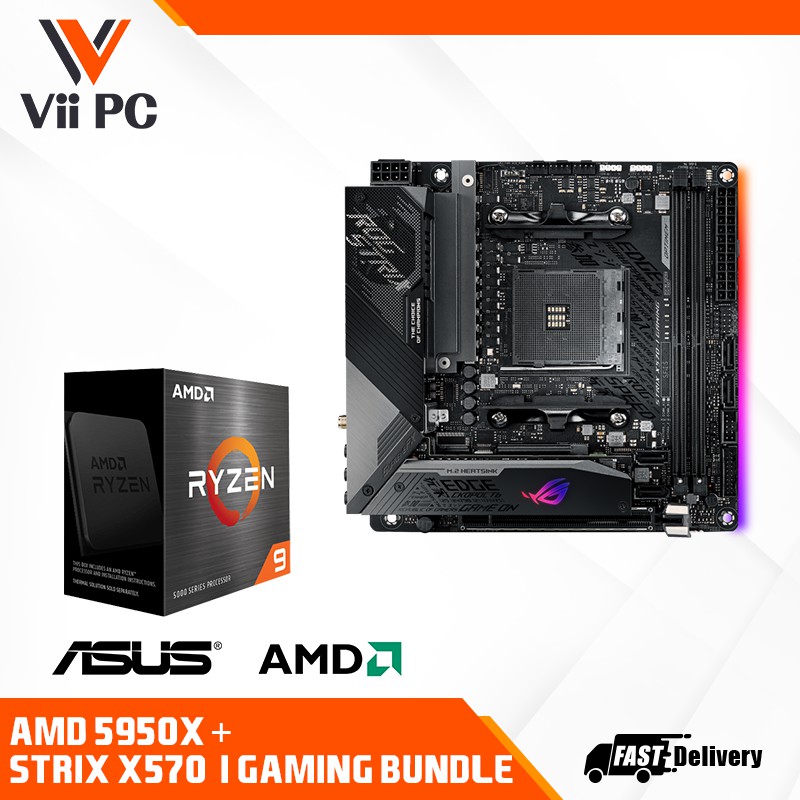 ASUS ROG Strix X570I Gaming and AMD Ryzen 5950x Processor Bundle