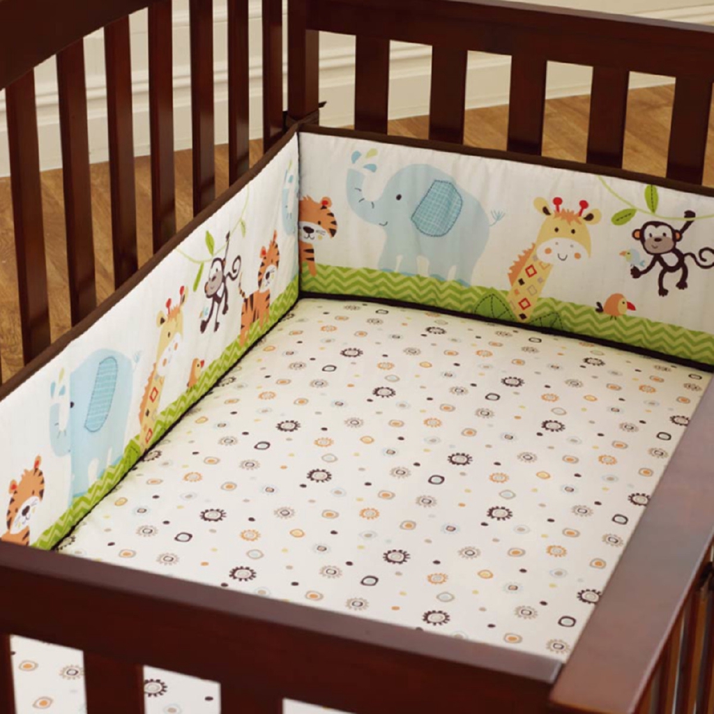 4Pcs Baby Infant Cot Crib Bumper Safety Protector Toddler Nursery