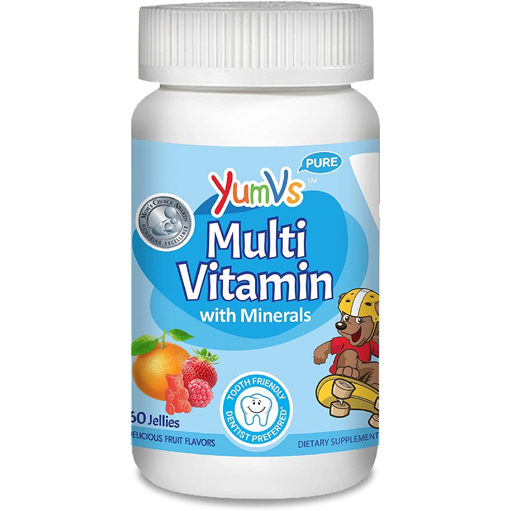 Yum V S Multivitamin Chewable Jellies Gummies For Kids Fruit Flavor 60 Ct Dietary Supplement W Vitamins Minerals Vitamin D 600 Iu Vitamins B12 B6 E C A Zinc Kosher Halal Gluten Free