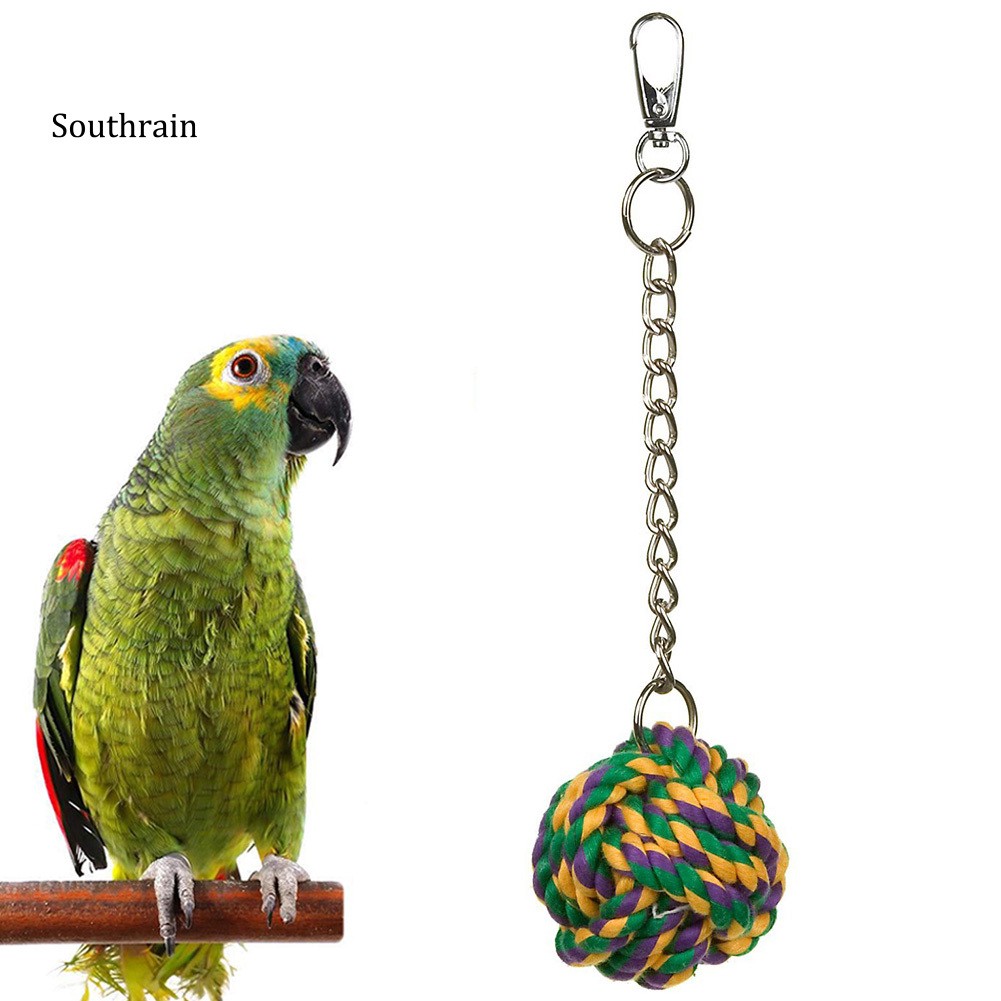 Birds Rope Triangle Perch Adjustable Parrot Cage Stand Chewing Swing Toy Ropes