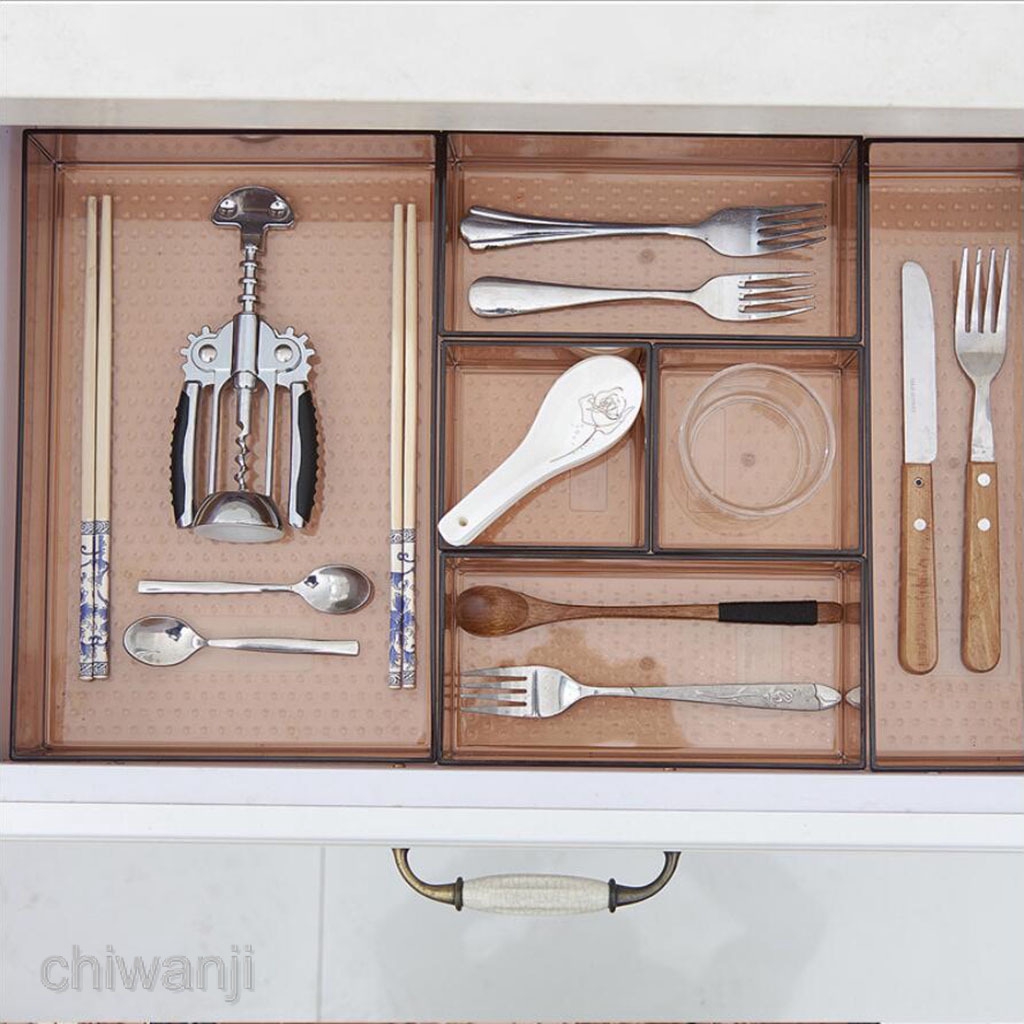 Drawer Organizer Dishes Cloths Adjustable Compartments Kitchen