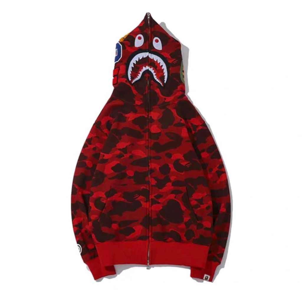 bape jacket red