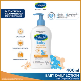 CETAPHIL BABY Daily Lotion with Organic Calendula and Sunflower Seed Oil 400ml [Gentle & Hypoallergenic]