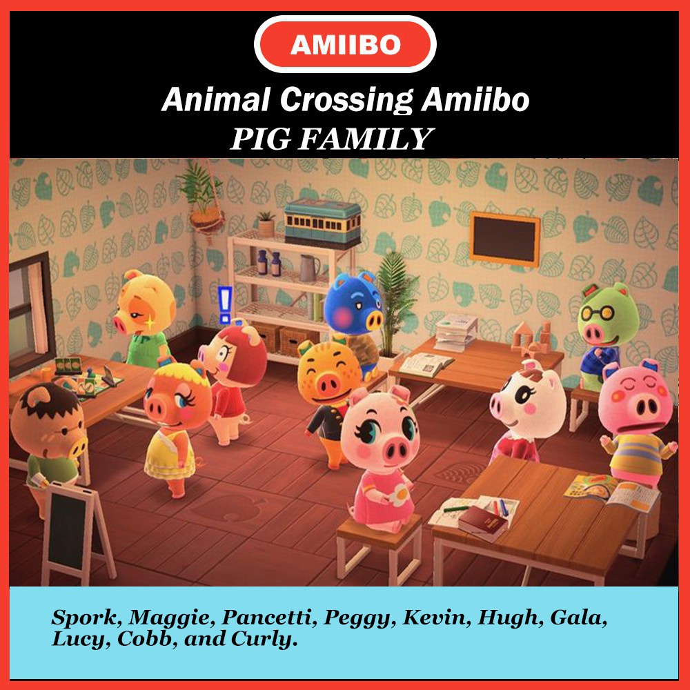 Animal Crossing Amiibo Pig Spork Maggie Pancetti Peggy Kevin Hugh Gala  Peggy Lucy Agnes Rasher Truffles Cobb and Curly | Shopee Singapore