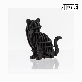 Jigzle Sitting Cat 3D Paper Puzzle for Adults and Kids. Ki-Gu-Mi Paper Art. Best Gift for All Occasions.