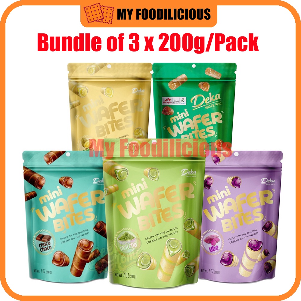 Deka Mini Wafer Bites 200g Durian/Ube/Choco/Matcha/Peanut Butter Shopee Singapore