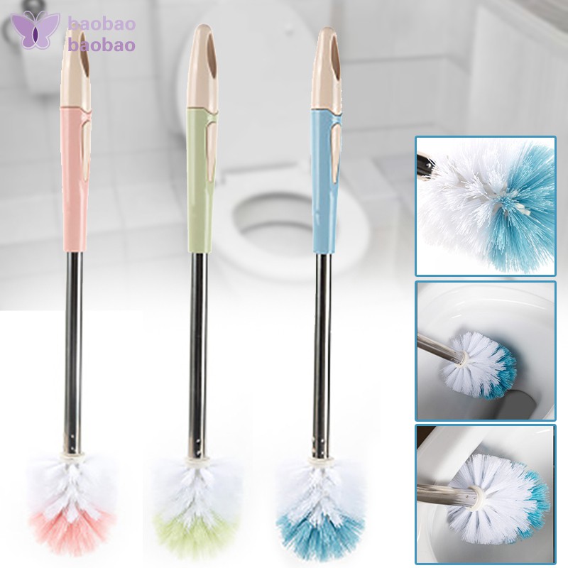 Long Handle Bathroom Toilet Brush Soft Dense Bristles Corners Deep Cleaning Toilet Bowl Brush