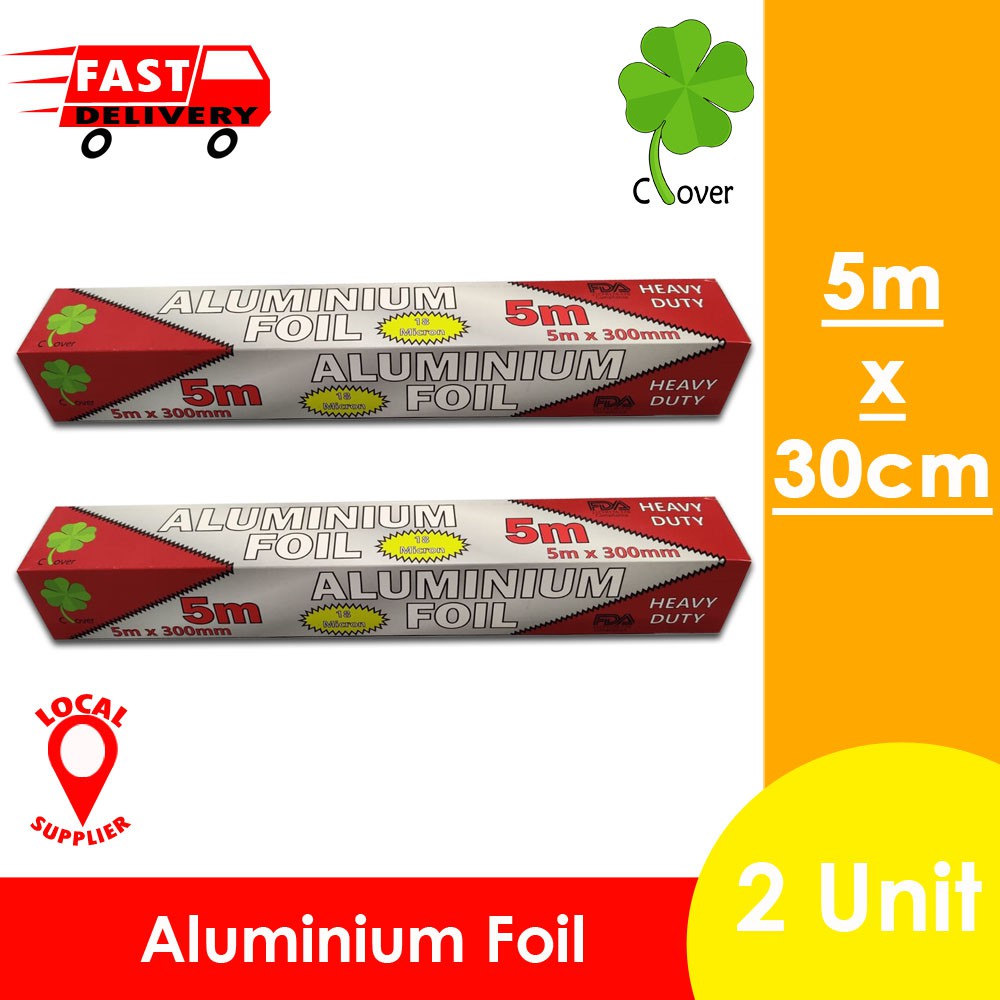 Heavy Duty Aluminium Foil 5m x 30cm (Bundle of 2) Shopee Singapore